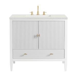 Myrrin 36IN Vanity Bright White w/ 3 CM Lime Delight Silestone Top