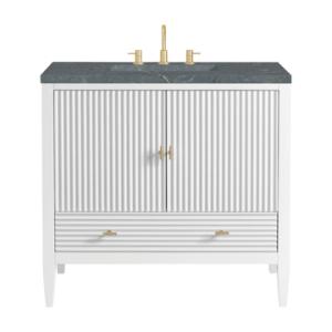 Myrrin 36IN Vanity Bright White w/ 3 CM Parisien Bleu Silestone Top