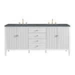 Myrrin 72IN Double Vanity Bright White w/ 3 CM Parisien Bleu Silestone Top