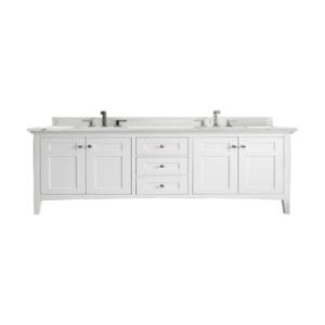Palisades 72IN Double Vanity Bright White w/ 3 CM Ethereal Noctis Silestone Top