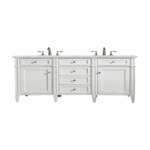 Brittany 60IN Double Vanity Bright White w/ 3 CM Ethereal Noctis Silestone Top