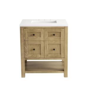 Breckenridge 30IN Single Vanity Light Natural Oak w/ 3 CM White Zeus Top