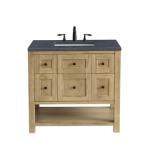 Breckenridge 36IN Single Vanity Light Natural Oak w/ 3 CM Charcoal Soapstone Top