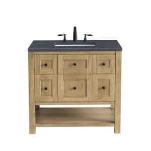 Breckenridge 36IN Single Vanity Light Natural Oak w/ 3 CM Charcoal Soapstone Top
