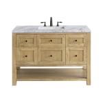 Breckenridge 48IN Single Vanity Light Natural Oak w/ 3 CM Carrara Marble Top