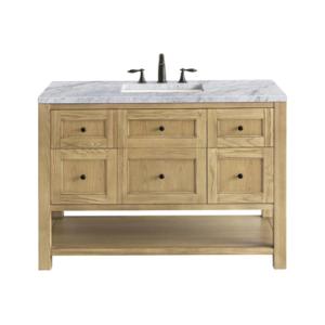 Breckenridge 48IN Single Vanity Light Natural Oak w/ 3 CM Carrara Marble Top