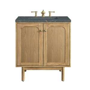 Laurent 30IN Single Vanity Light Natural Oak w/ 3 CM Parisien Bleu Top