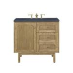 Laurent 36IN Single Vanity Light Natural Oak w/ 3 CM Charcoal Soapstone Top