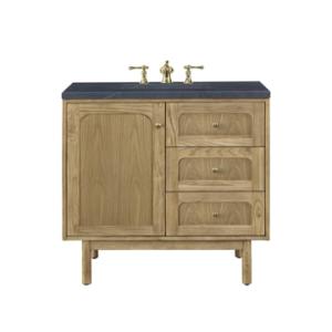 Laurent 36IN Single Vanity Light Natural Oak w/ 3 CM Charcoal Soapstone Top