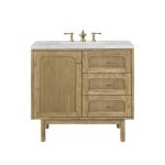 Laurent 36IN Single Vanity Light Natural Oak w/ 3 CM Eternal Jasmine Pearl Top