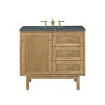 Laurent 36IN Single Vanity Light Natural Oak w/ 3 CM Parisien Bleu Top