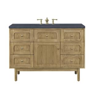 Laurent 48IN Single Vanity Light Natural Oak w/ 3 CM Charcoal Soapstone Top