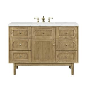 Laurent 48IN Single Vanity Light Natural Oak w/ 3 CM Ethereal Noctis Top