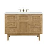 Laurent 48IN Single Vanity Light Natural Oak w/ 3 CM Lime Delight Top