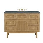 Laurent 48IN Single Vanity Light Natural Oak w/ 3 CM Parisien Bleu Top