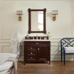 Brittany 30IN Single Vanity Burnished Mahogany w/ 3 CM Carrara Marble Top