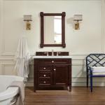 Brittany 30IN Single Vanity Burnished Mahogany w/ 3 CM Eternal Jasmine Pearl Silestone Top