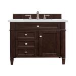 Brittany 30IN Single Vanity Burnished Mahogany w/ 3 CM Ethereal Noctis Silestone Top