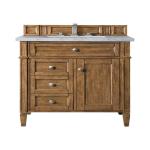 Brittany 30IN Single Vanity Saddle Brown w/ 3 CM Carrara Marble Top