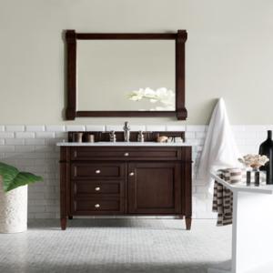 Brittany 36IN Single Vanity Burnished Mahogany w/ 3 CM Carrara Marble Top