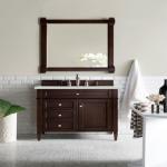Brittany 36IN Single Vanity Burnished Mahogany w/ 3 CM Eternal Jasmine Pearl Silestone Top