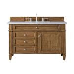 Brittany 36IN Single Vanity Saddle Brown w/ 3 CM Carrara Marble Top