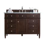 Brittany 48IN Single Vanity Burnished Mahogany w/ 3 CM Carrara Marble Top