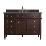 Brittany 48IN Single Vanity Burnished Mahogany w/ 3 CM Charcoal Soapstone Silestone Top