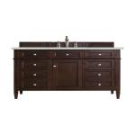 Brittany 48IN Single Vanity Burnished Mahogany w/ 3 CM Ethereal Noctis Silestone Top
