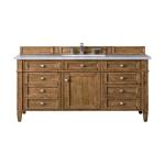 Brittany 48IN Single Vanity Saddle Brown w/ 3 CM Eternal Jasmine Pearl Silestone Top