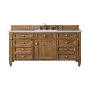 Brittany 48IN Single Vanity Saddle Brown w/ 3 CM Eternal Jasmine Pearl Silestone Top