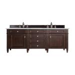 Brittany 60IN Double Vanity Burnished Mahogany w/ 3 CM Ethereal Noctis Silestone Top