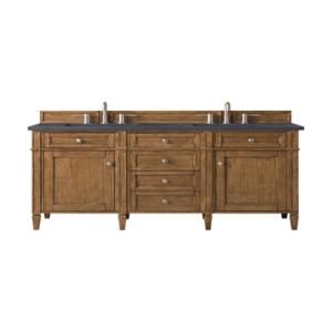 Brittany 60IN Double Vanity Saddle Brown w/ 3 CM Charcoal Soapstone Silestone Top
