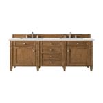 Brittany 60IN Double Vanity Saddle Brown w/ 3 CM Ethereal Noctis Silestone Top