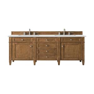Brittany 60IN Double Vanity Saddle Brown w/ 3 CM Ethereal Noctis Silestone Top