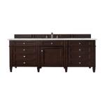 Brittany 60IN Single Vanity Burnished Mahogany w/ 3 CM Ethereal Noctis Silestone Top