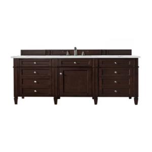 Brittany 60IN Single Vanity Burnished Mahogany w/ 3 CM Ethereal Noctis Silestone Top