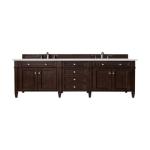 Brittany 72IN Double Vanity Burnished Mahogany w/ 3 CM Ethereal Noctis Silestone Top