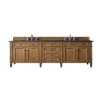 Brittany 72IN Double Vanity Saddle Brown w/ 3 CM Charcoal Soapstone Silestone Top