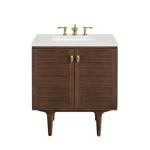 Amberly 30IN Single Vanity Mid-Century Walnut w/ 3 CM Lime Delight Top