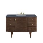 Amberly 48IN Single Vanity Mid-Century Walnut w/ 3 CM Charcoal Soapstone Top
