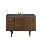 Amberly 48IN Single Vanity Mid-Century Walnut w/ 3 CM Parisien Bleu Top