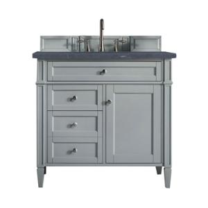 Brittany 36IN Single Vanity Urban Gray w/ 3 CM Charcoal Soapstone Silestone Top