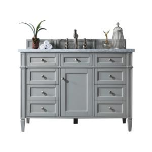 Brittany 48IN Single Vanity Urban Gray w/ 3 CM Carrara Marble Top