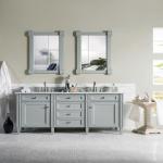 Brittany 60IN Double Vanity Urban Gray w/ 3 CM Carrara Marble Top