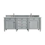 Brittany 60IN Double Vanity Urban Gray w/ 3 CM Ethereal Noctis Silestone Top