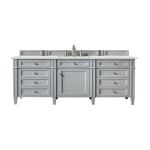 Brittany 60IN Single Vanity Urban Gray w/ 3 CM Ethereal Noctis Silestone Top