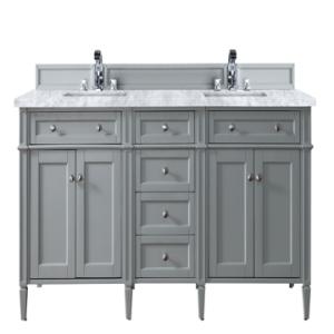 Brittany 72IN Double Vanity Urban Gray w/ 3 CM Carrara Marble Top