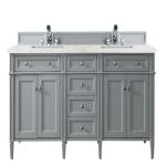 Brittany 72IN Double Vanity Urban Gray w/ 3 CM Eternal Jasmine Pearl Silestone Top