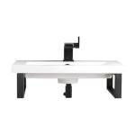 Two Boston 15.25IN Wall Brackets Matte Black w/ 20IN White Glossy Composite Stone Top